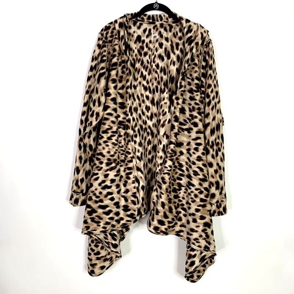 Cuddl Duds Sweaters - Cuddl Dudds Cardigan Sweater 1x 2x Fleecewear Animal Print Warm Layer Thumbhole